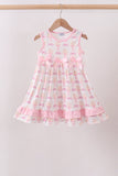 Pink bow castle ruffle dress