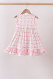 Pink bow castle ruffle dress