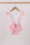Pink bow castle ruffle one-piece swimsuit