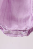 Lavender Smocked Embroidered Bow Jacquard Bubble