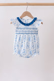 Blue Castle Smocked Ruffle Bubble