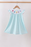 Blue Umbrella Smocked Dress