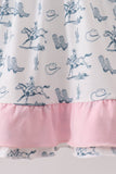 Pink Cowboy Ruffle Dress