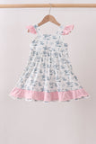 Pink Cowboy Ruffle Dress