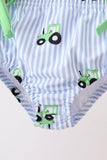 Blue Tractor Stripe UPF Swim Set