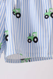 Blue Tractor Stripe UPF Swim Trunks