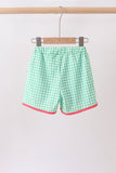 Red Watermelon Embroidered UPF Swim Trunks