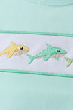 Blue Shark Embroidered Set