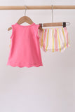 You're my sunshine Embroidered Bow Stripe Bloomer Set