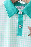 Green Mallard Plaid Embroidered Set