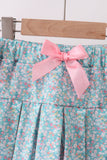 Pink Bear Floral Applique Skorts Set