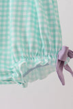 Mint Puppy Plaid Embroidered Bubble