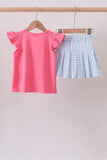 Pink ABC Appliqué Skorts Set