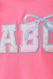 Pink ABC Appliqué Ruffle Dress