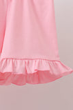 Pink Apple Bus Smocked Ruffle Set