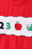 Navy Apple Smocked Gingham Set