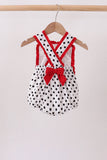 Red Georgia Bulldog Applique Ruffle Bubble