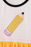Mustard Pencil Ruffle Dress