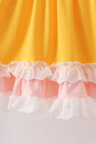 Mustard Pencil Ruffle Dress
