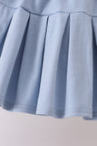 Blue Apple Embroidered Skorts Set