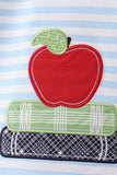 Blue Stripe Apple Book Appliqué Set