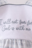Blue Faith Quote Embroidered Bubble