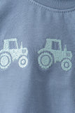 Blue Farm Tractor Embroidered Bubble