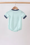 Blue stripe under the sea Embroidered Bubble