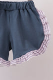 Purple Stripe Ruffle Set