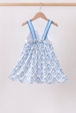 Blue Shells Embroidered Dress