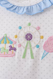 Blue Carousel Embroidered Bloomer Set