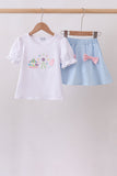 Carousel Embroidered Skorts Set
