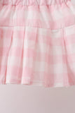 Pink Gingham Skorts Set