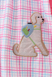 Pink Puppy Applique Ruffle Set