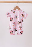 Pink character bamboo romper
