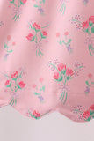 Pink Floral Ruffle Shorts Set
