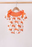 Orange Tennessee Smocked Bow Bubble