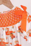 Orange Tennessee Smocked Bow Bubble