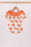 Orange Tennessee Smocked Bow Bubble