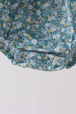 Teal Floral Lace Bow Bubble