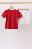 Maroon Alabama Applique Shorts Set