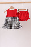 Red Georgia Applique Gingham Bloomer Set