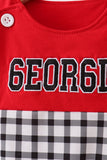 Red Georgia Applique Gingham Jon Jon