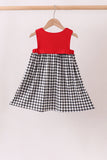 Red Georgia Applique Gingham Dress