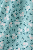 Green Floral Smocked Ruffle Dress