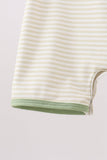 Monster truck embroidery stripe romper
