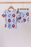 Blue frozen character bamboo pajama set