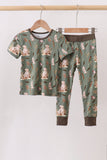 Green Hunting Bamboo Pajama Set
