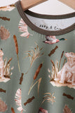 Green Hunting Bamboo Pajama Set