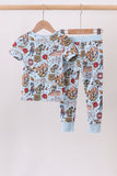 Blue character 2pc bamboo pajama set